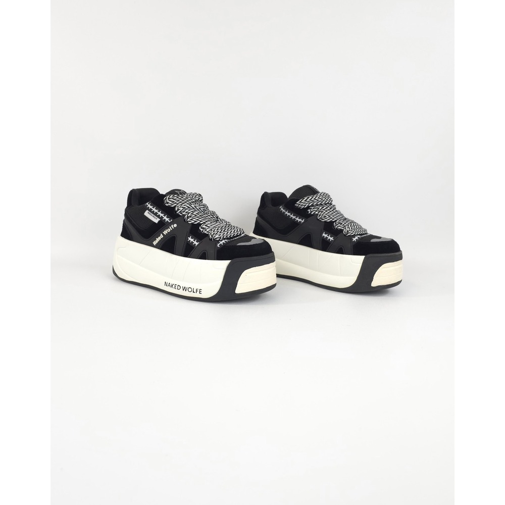 Naked Wolfe Black Platform Slider Sneakers Size 7.5 WEDNESDAY ADDAMS NETFLIX - Picture 2 of 9